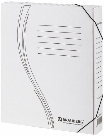 Папка архивная с резинкой А4 (325х250 мм), 45 мм, до 400 листов, плотная, микрогофрокартон, БЕЛАЯ, BRAUBERG, 126511