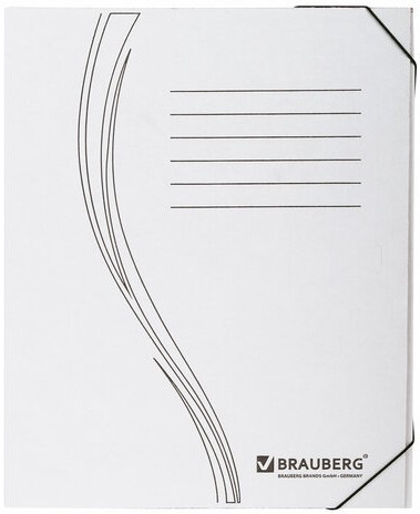 Папка архивная с резинкой А4 (325х250 мм), 45 мм, до 400 листов, плотная, микрогофрокартон, БЕЛАЯ, BRAUBERG, 126511