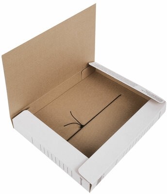 Папка архивная с резинкой А4 (325х250 мм), 45 мм, до 400 листов, плотная, микрогофрокартон, БЕЛАЯ, BRAUBERG, 126511