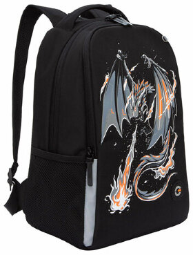 Рюкзак GRIZZLY школьный, жесткая спинка, 2 отделения, для мальчиков, FIRE DRAGON, 38х29х16 см, RB-451-5/1
