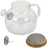 Чайник заварочный 900 мл "Бочонок", жаропрочное стекло, спиральное сито, DASWERK, 608644