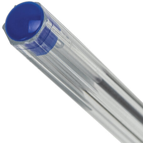 Ручки шариковые STAFF "Basic Budget BP-04", НАБОР 4 штуки, СИНИЕ, линия письма 0,5 мм, 143873