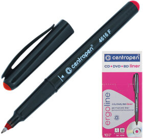 Маркер для CD и DVD КРАСНЫЙ CENTROPEN, трехгранная форма захвата, тонкий, 0,6 мм, 4616, 6 4616 0104