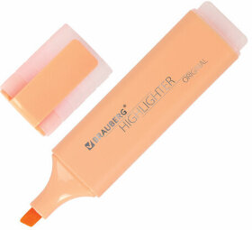 Текстовыделитель BRAUBERG &quot;ORIGINAL PASTEL&quot;, ПЕРСИКОВЫЙ, линия 1-5 мм, 151696