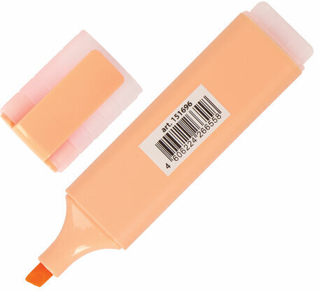 Текстовыделитель BRAUBERG "ORIGINAL PASTEL", ПЕРСИКОВЫЙ, линия 1-5 мм, 151696