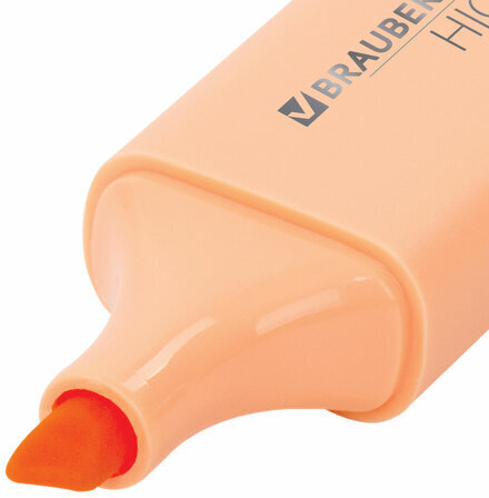 Текстовыделитель BRAUBERG "ORIGINAL PASTEL", ПЕРСИКОВЫЙ, линия 1-5 мм, 151696