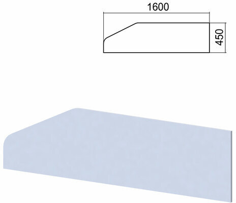Экран-перегородка к столам "Арго", шириной 1600 мм, серый
