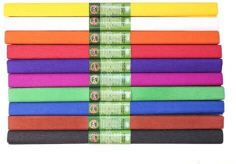 Бумага креповая KOH-I-NOOR, 50х200 см, 10 рулонов, классические цвета, 9755, 9755037002PM