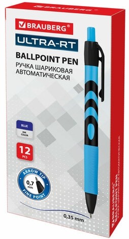 Ручка шариковая автоматическая BRAUBERG ULTRA-RT, СИНЯЯ, 0,7 мм, линия 0,35 мм, 143935