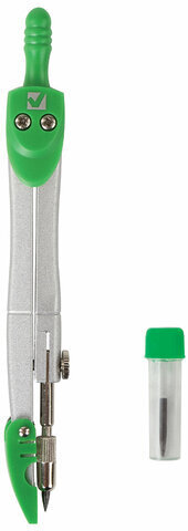 Готовальня BRAUBERG "Klasse", 2 предмета: циркуль 125 мм + колпачок, грифель, пенал с подвесом, 210320