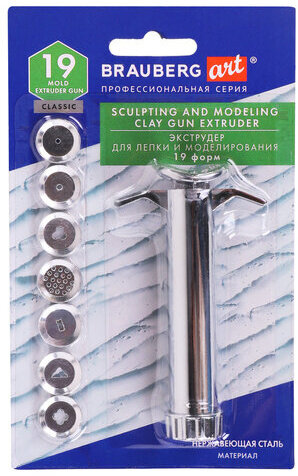 Экструдер для глины, металлический, 19 форм в комплекте, BRAUBERG ART CLASSIC, 271173