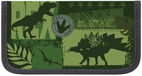 Пенал ПИФАГОР, 2 отделения, ламинированный картон, 19х11 см, "Dinoland", 271535