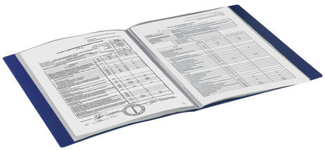 Папка 30 вкладышей BRAUBERG стандарт, синяя, 0,6 мм, 221599