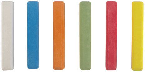 Мел цветной ПИФАГОР, набор 6 шт., квадратный, 221979