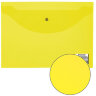 Папка-конверт с кнопкой МАЛОГО ФОРМАТА (240х190 мм), А5, прозрачная, желтая, 0,18 мм, BRAUBERG, 224028