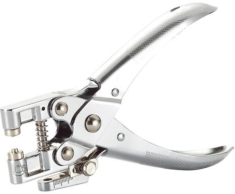 Дырокол на 1 отверстие для установки люверса (225143), диаметр отверстия 5 мм, до 30 листов, хром, KW-trio, 9718, -9718