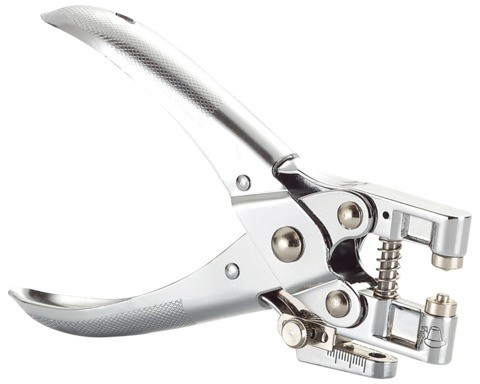 Дырокол на 1 отверстие для установки люверса (225143), диаметр отверстия 5 мм, до 30 листов, хром, KW-trio, 9718, -9718