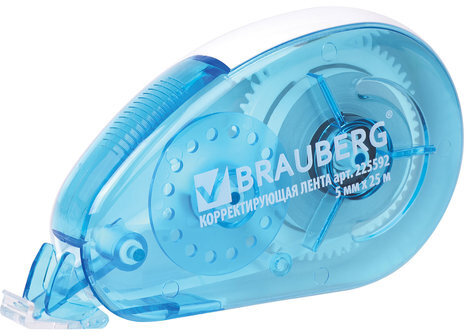 Корректирующая лента BRAUBERG "Maxi", увеличенная длина 5 мм х 25 м, белый/синий корпус, блистер, 225592