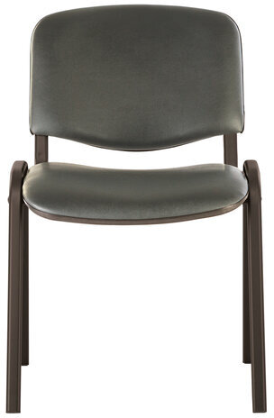 Стул для персонала и посетителей BRABIX "Iso CF-005", черный каркас, кожзам серый, 531979
