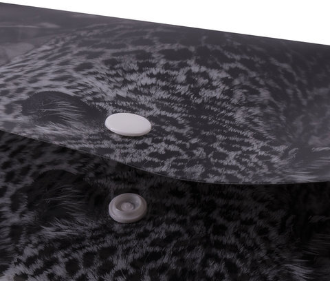 Папка-конверт с кнопкой BRAUBERG "LEOPARD", А4, 160 мкм, до 100 листов, цветная печать, 228039