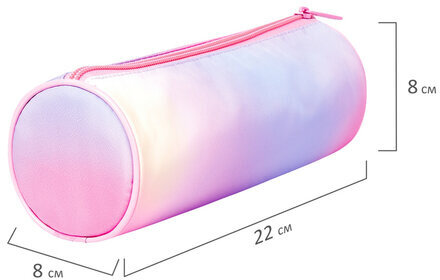 Пенал-тубус BRAUBERG, с эффектом Soft Touch, мягкий, "Rainbow Cloud", 22х8 см, 229013