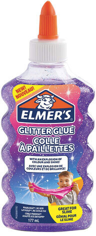 Клей для слаймов канцелярский с блестками ELMERS &quot;Glitter Glue&quot;, 177 мл, фиолетовый, 2077253