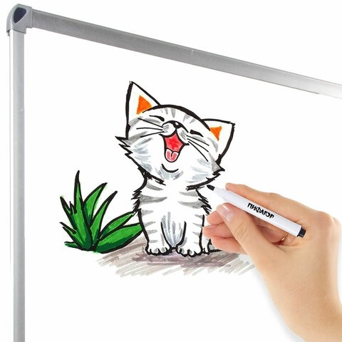 Маркеры стираемые 2 мм для белой доски и планера со стирателем НАБОР 12 ЦВЕТОВ, ПИФАГОР, 152565