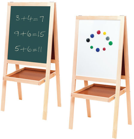 Доска-мольберт двусторонняя для мела и магнитно-маркерная 545х650 мм, зеленая/белая, РОССИЯ, BRAUBERG, 235519