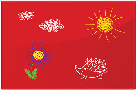 Доска магнитно-маркерная стеклянная 60х90 см, 3 магнита, КРАСНАЯ, BRAUBERG, 236749