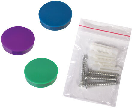 Доска магнитно-маркерная стеклянная 60х90 см, 3 магнита, КРАСНАЯ, BRAUBERG, 236749