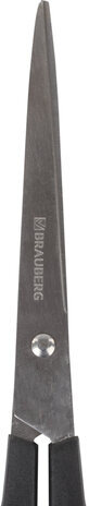 Ножницы BRAUBERG "Standard" 180 мм, черные, классической формы, 2-х сторонняя заточка, 237096