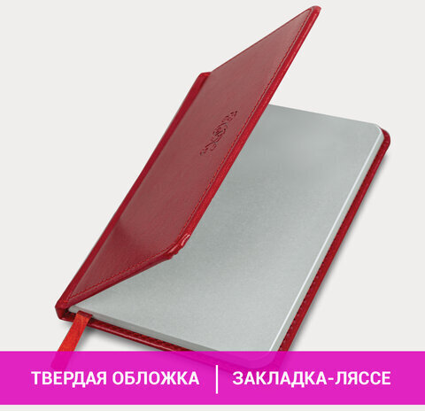 Еженедельник датированный 2023 МАЛЫЙ ФОРМАТ 95х155 мм А6, BRAUBERG "Rainbow", под кожу, красный, 113968