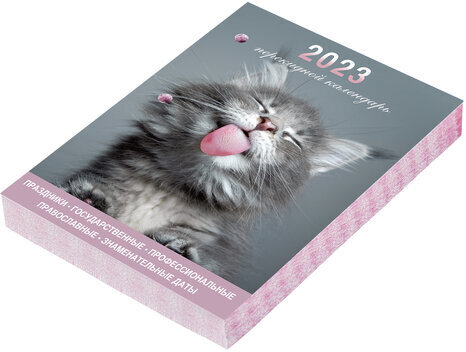 Календарь настольный перекидной 2023 г., 160 л., блок офсет, цветной, 2 краски, STAFF, "MEOW", 114291