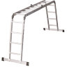 Лестница-трансформер алюминиевая 4х4 ступеней, высота 4,5 м (4 секции по 1,27 м), нагрузка 150 кг, вес 12,9 кг, 511444