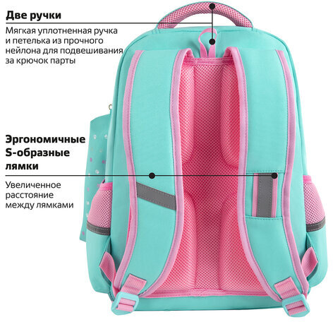 Рюкзак ЮНЛАНДИЯ COMPLETE с пеналом в комплекте, эрго-спинка, "Yummy cat", 42х29х14 см, 270663