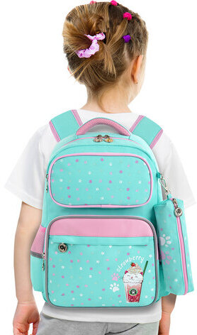 Рюкзак ЮНЛАНДИЯ COMPLETE с пеналом в комплекте, эрго-спинка, "Yummy cat", 42х29х14 см, 270663