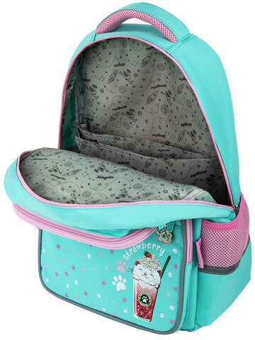 Рюкзак ЮНЛАНДИЯ COMPLETE с пеналом в комплекте, эрго-спинка, "Yummy cat", 42х29х14 см, 270663