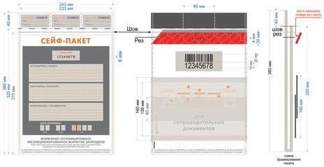 Сейф-пакеты полиэтиленовые (243х320+40 мм), до 100 листов формата А4, КОМПЛЕКТ 100 шт., индивидуальный номер