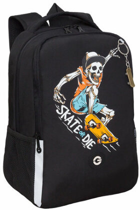 Рюкзак GRIZZLY школьный, жесткая спинка, 2 отделения, для мальчиков, SKATE OR DIE, 38х29х16 см, RB-451-6/1