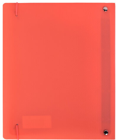 Тетрадь на кольцах А5 175х220 мм, 120 л., пластик, с резинкой, BRAUBERG, Коралловый, 404621