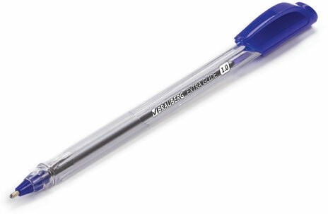 Ручка шариковая масляная BRAUBERG "Extra Glide", СИНЯЯ, трехгранная, узел 1 мм, линия письма 0,5 мм, 141700