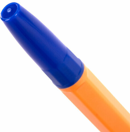 Ручка шариковая BRAUBERG "ORANGE Line", СИНЯЯ, корпус оранжевый, узел 1 мм, линия письма 0,5 мм, 143331