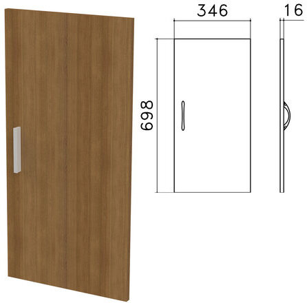 Дверь ЛДСП низкая "Канц", 346х16х698 мм, цвет орех пирамидальный, ДК32.9