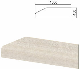 Экран-перегородка к столам "Арго", шириной 1600 мм, ясень шимо