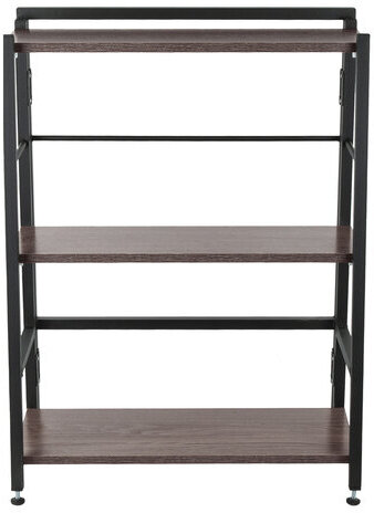 Стеллаж BRABIX "Smart SH-006", 605х295х790 мм, ЛОФТ, трапеция, складной, металл/ЛДСП ясень, каркас черный, 641871