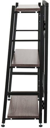 Стеллаж BRABIX "Smart SH-006", 605х295х790 мм, ЛОФТ, трапеция, складной, металл/ЛДСП ясень, каркас черный, 641871