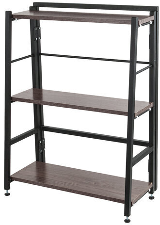 Стеллаж BRABIX "Smart SH-006", 605х295х790 мм, ЛОФТ, трапеция, складной, металл/ЛДСП ясень, каркас черный, 641871