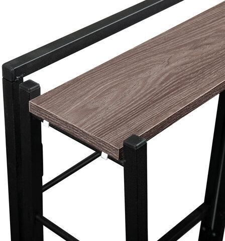 Стеллаж BRABIX "Smart SH-006", 605х295х790 мм, ЛОФТ, трапеция, складной, металл/ЛДСП ясень, каркас черный, 641871