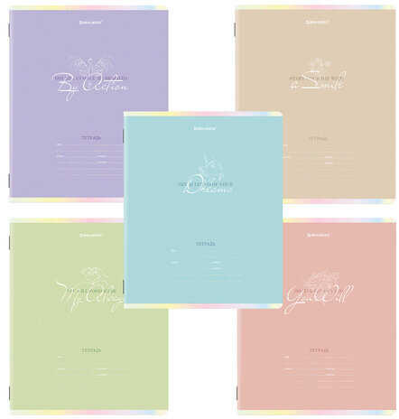 Тетради 18 л. КОМПЛЕКТ 10 шт. BRAUBERG, клетка, обложка картон, PASTEL, 106670