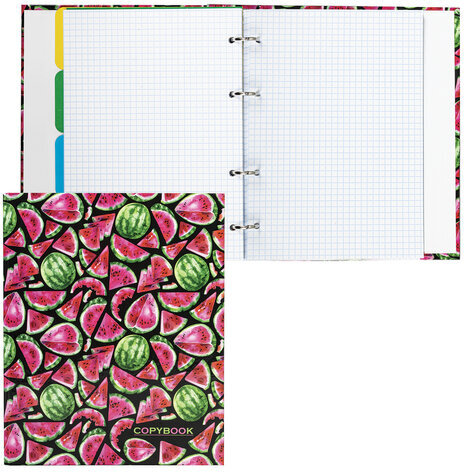 Тетрадь на кольцах А5 175х215 мм, 120 л., твердый картон, с разделителями, BRAUBERG, "Juicy", 404089